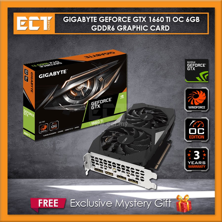 Gigabyte GeForce GTX 1660 Ti OC 6GB GDDR6 Graphic Card (GV-N166TOC-6GD ...