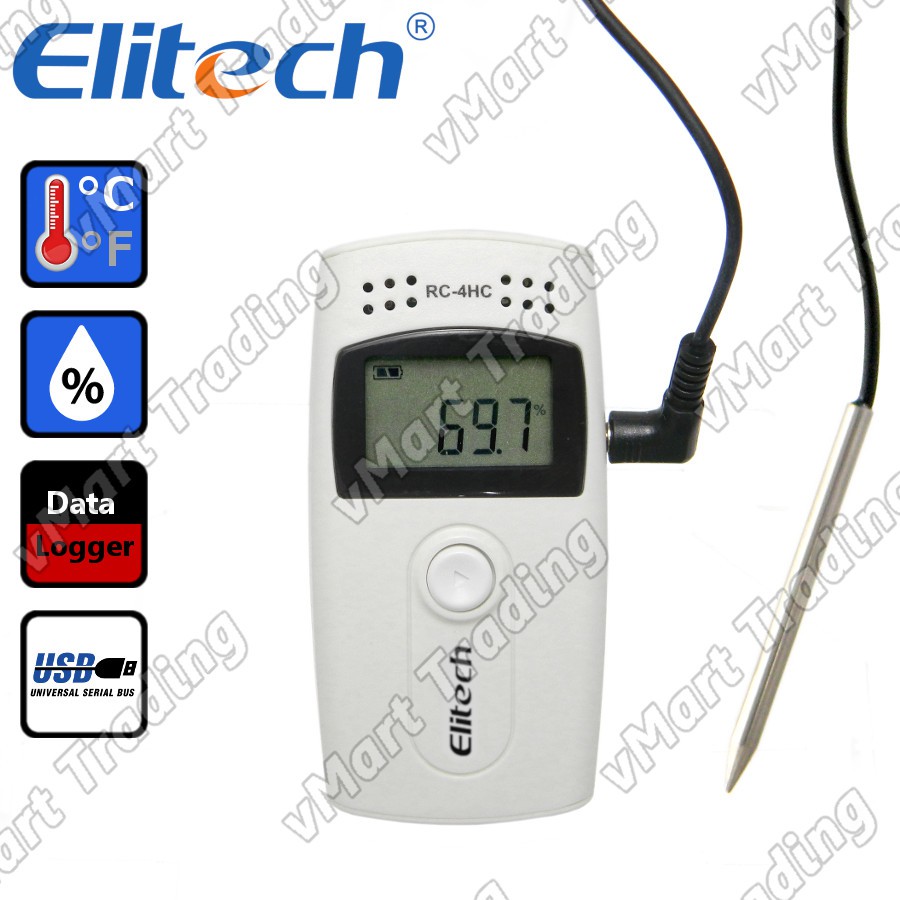 Elitech RC-4HC 16000 Points  Mini Temperature and Humidity Data Logger 