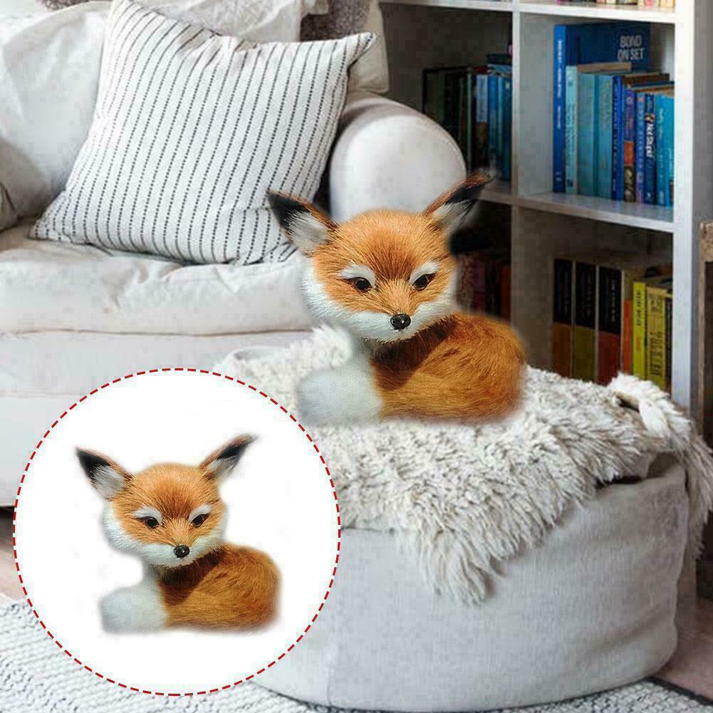 Realistic Stuffed Animal Soft Plush Kids Toy Sitting Fox 9*7*8cm Home-Decor New 