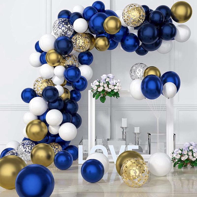 black and blue balloon decoration