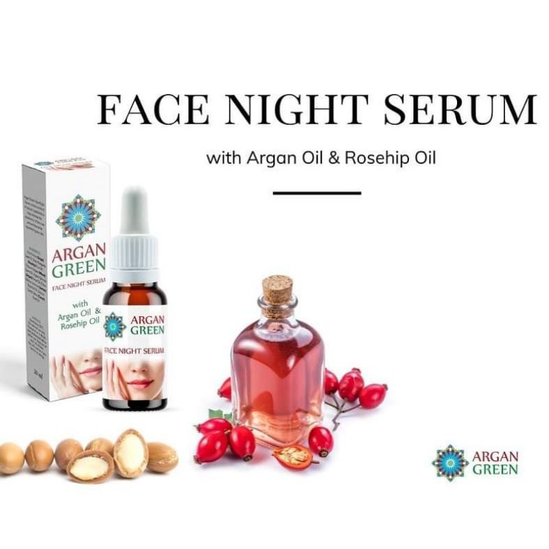 argan green face night serum