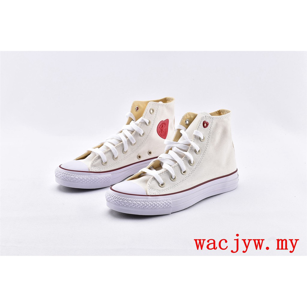 Converse AS Heart Patch high shoes / pure white love logo women's shoes |  Shopee Malaysia