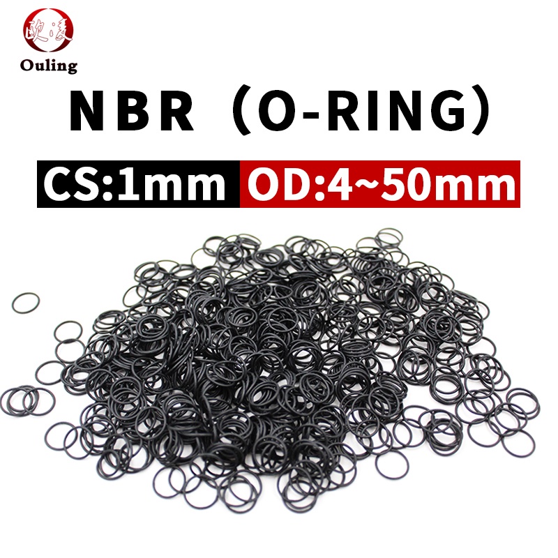 NBR O Ring Seal Gasket Thickness CS1mm OD4-50mm Oil and Wear Resistant Automobile Petrol Nitrile Rubber O-Ring Waterproof Black Oil-resistant Wear-resistant and Waterproof