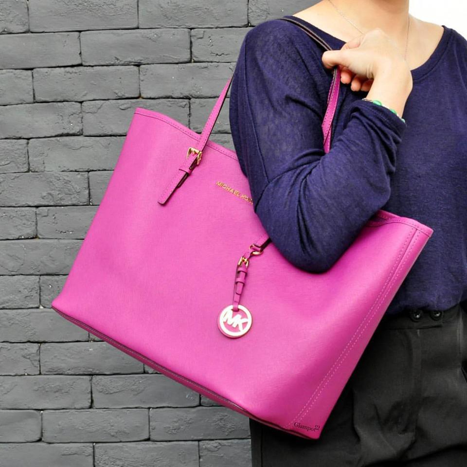 michael kors tote purple