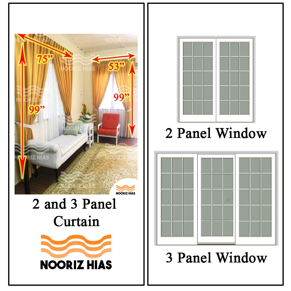 2 And 3 Panel Window Curtain Shopee Malaysia