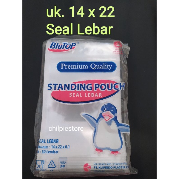 STP 14x22 Wide Seal Standing Pouch Plastic blutop Standing Plastic Packaging/