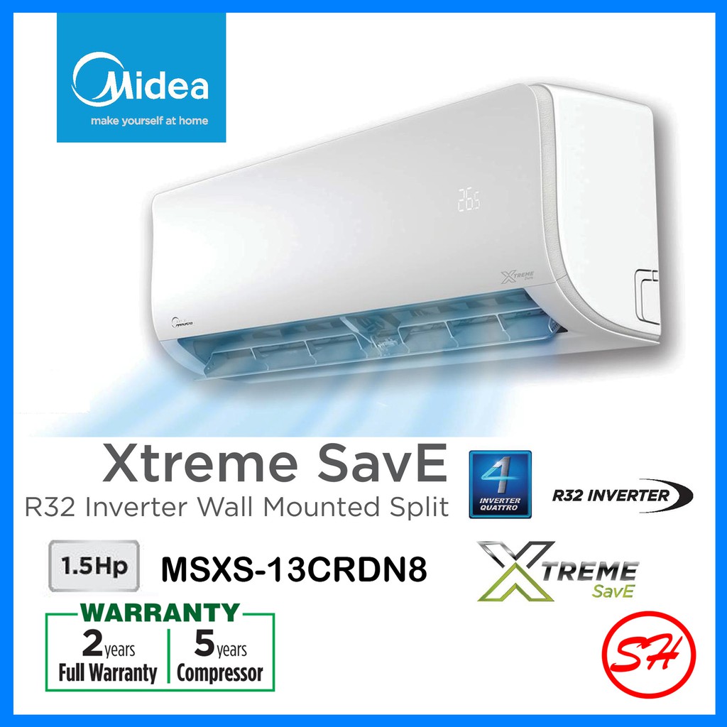 MIDEA 1.5hp INVERTER R32 MSXS13CRDN8 Xtreme Save Airconditioner