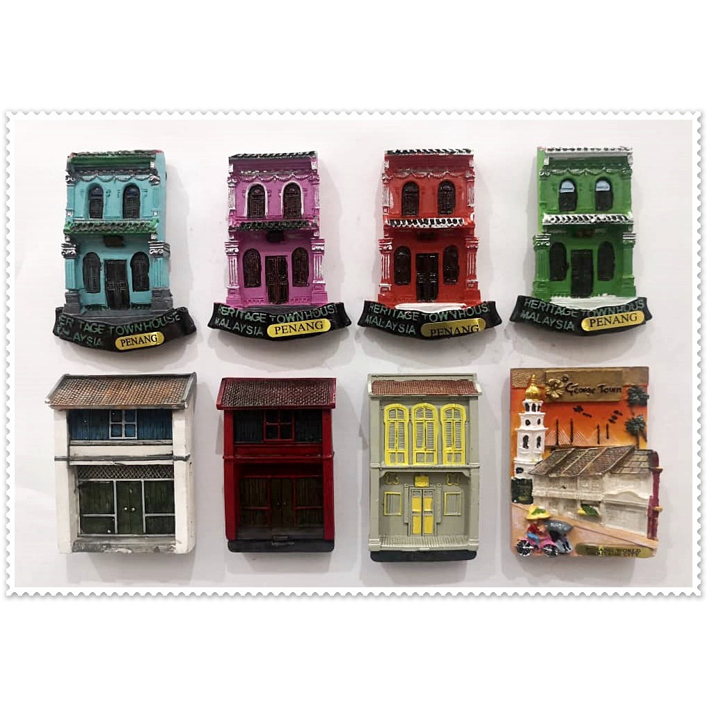 [B58] Penang Fridge Magnet Souvenir Collection ~ Shope Houses Heritage | Penang Fridge Magnet Collection & Gifts