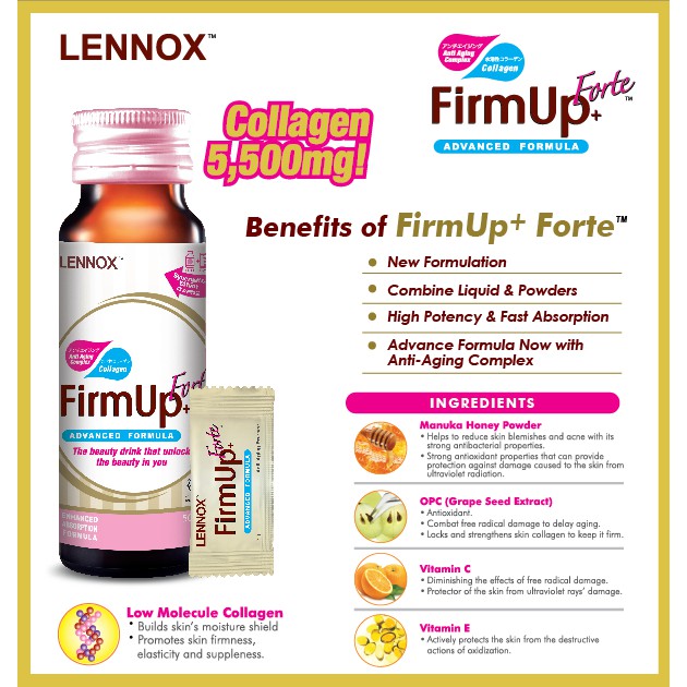 Lennox Firm Up Forte Collagen 50ml X 24 Btls Shopee Malaysia