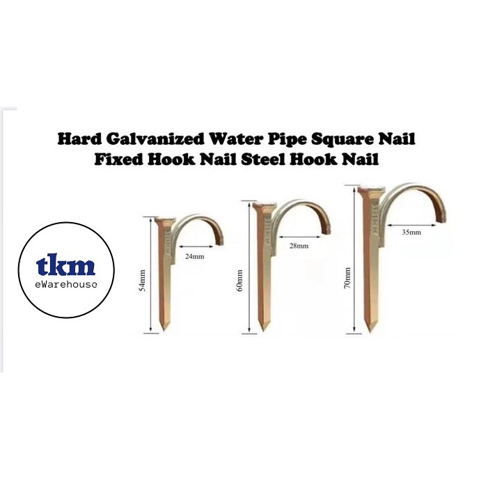 Hard Galvanized Water Cable Pipe Square Nail Fixed Hook Nail Steel Hook
