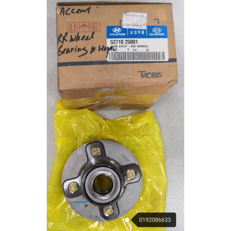 HYUNDAI ACCENT 2004 REAR WHEEL BEARING & HUB ASSY 5271025001 ORIGINAL