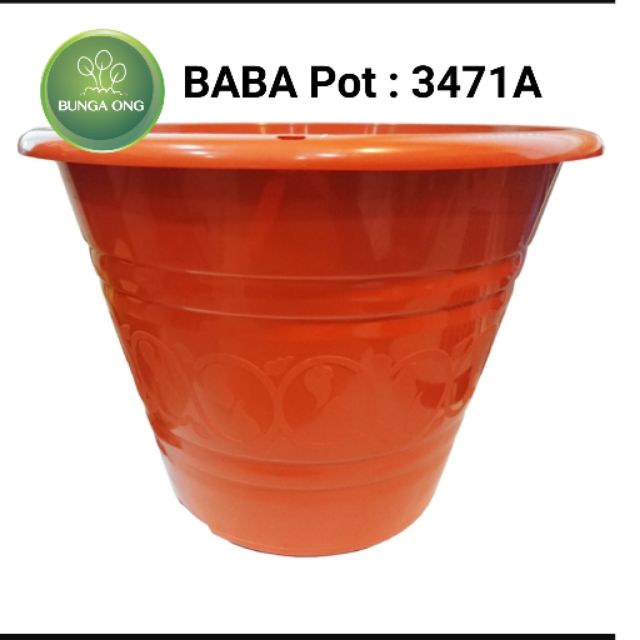 BABA Pot :3471A (2pcs) Flower Gardening Biodegradable Pot Plastic Eco friendly/ Pasu Plastik Tanaman Hias Bunga