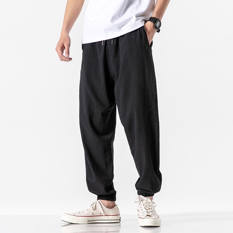 Store Men Harem Pants Japanese Casual Cotton Linen Trouser Man Pants Jogger NEW