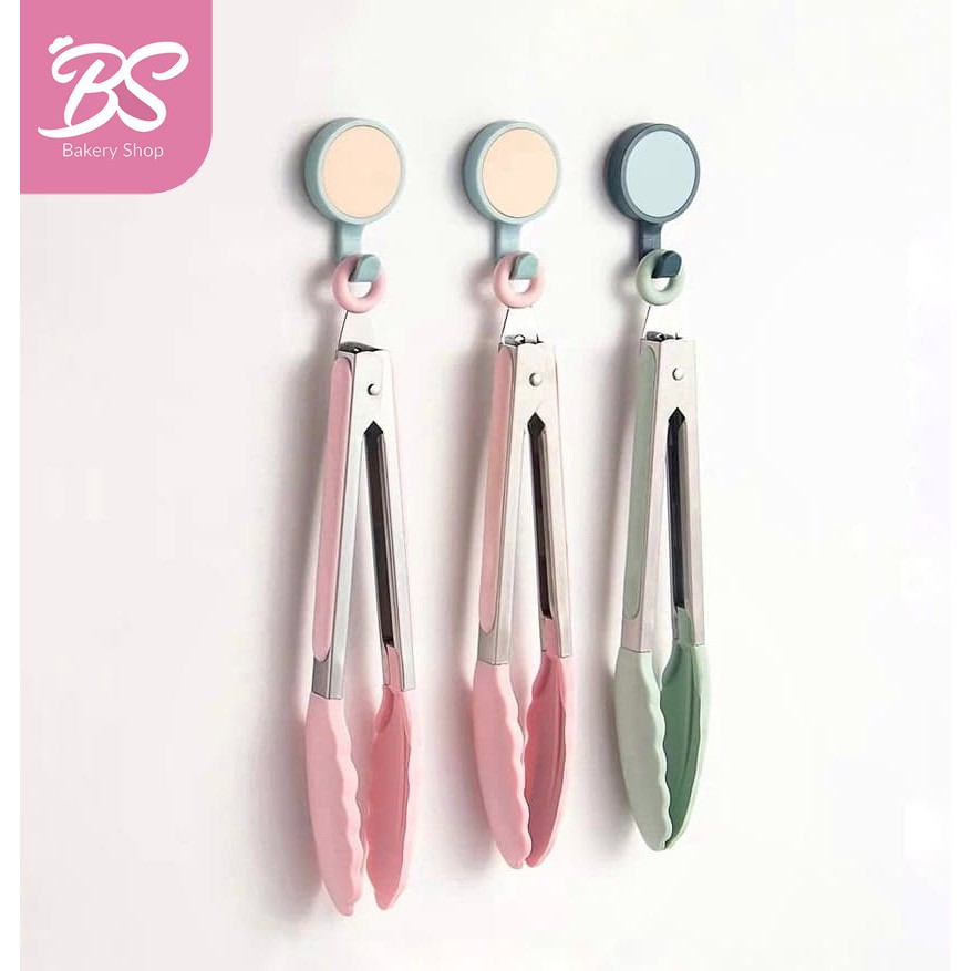 【Silicone Tongs 9 inch】Stainless Steel Handle Kitchen Clip Cooking Tools Utensils BS8003 BS8004 BS BAKERY SHOP