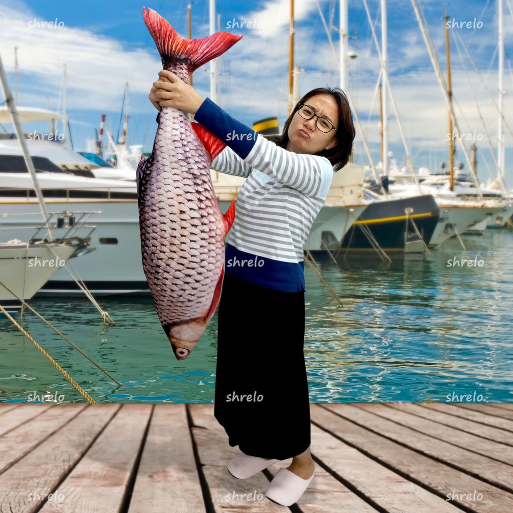 Doll (Plushies) Unique jumbo Big Tambra Tombro Fish For Bolsters School Teaching Aids Practical Laboratory Roleplay Fish Market Fisherman Toys Puppy Cat Anabul