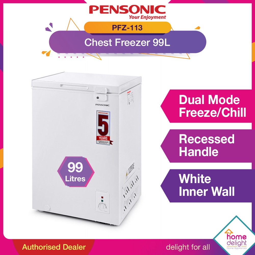 Pensonic Chest Freezer 99L [ PFZ113 / PFZ113 ] Shopee Malaysia