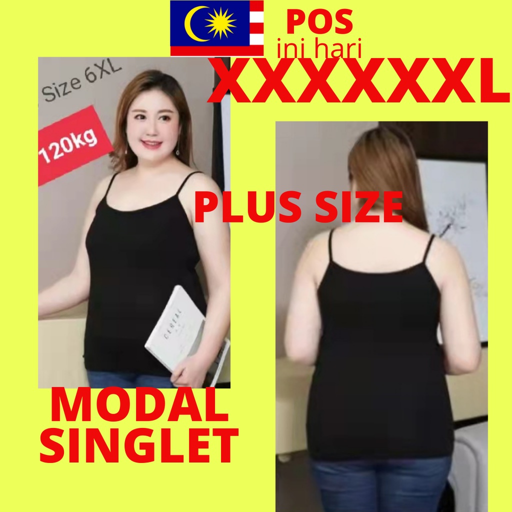 XL - 6XL Singlet Wanita Size Singlet Plus Size Women Singlet Women Tank Korean Camisole 女大码背心