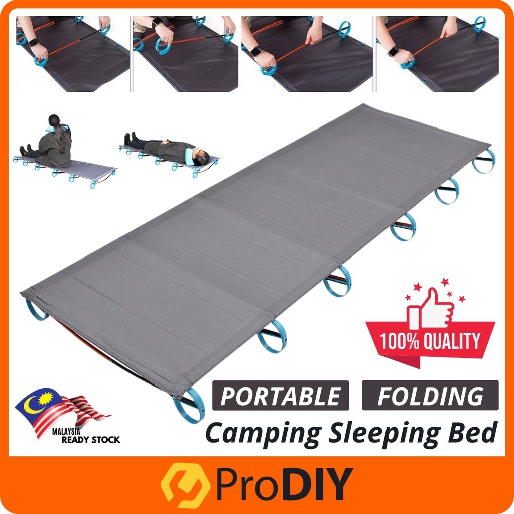 Folding Portable Ultralight Single Bed Outdoor Camping Hiking Fishing Leisure Foldable Oxford Mat Beds Katil Lipat 折叠床