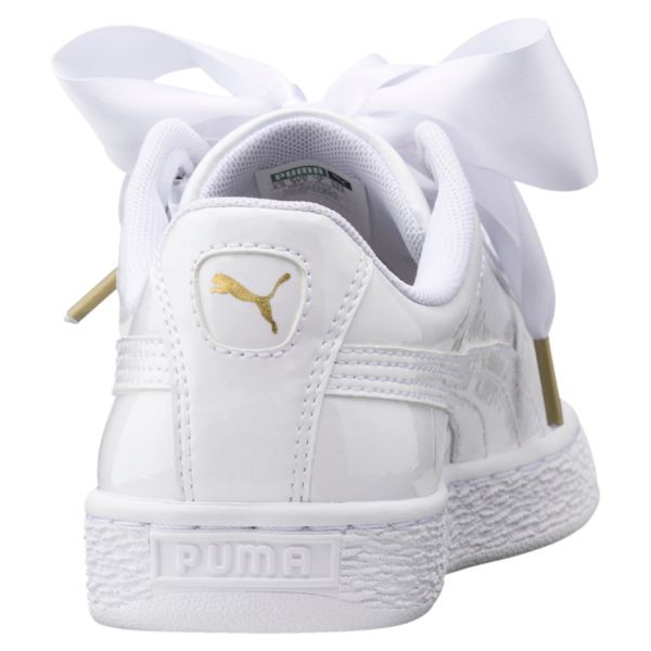 basket heart patent women's trainers