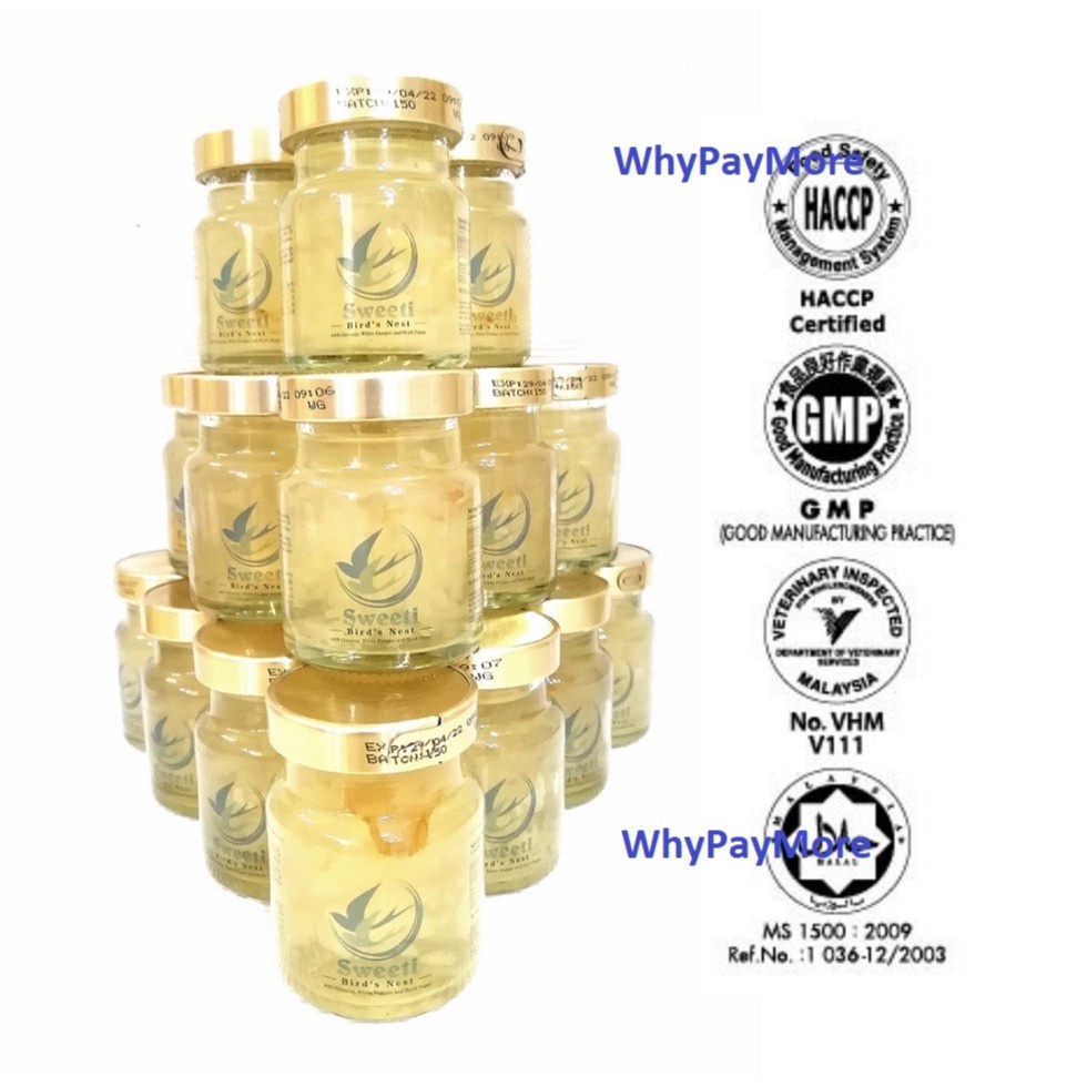 Bird's Nest With Ginseng White Fungus Rock Sugar Pati Sarang Burung Walet Madu Cendawan Putih Dan Gula Batu70ml Halal