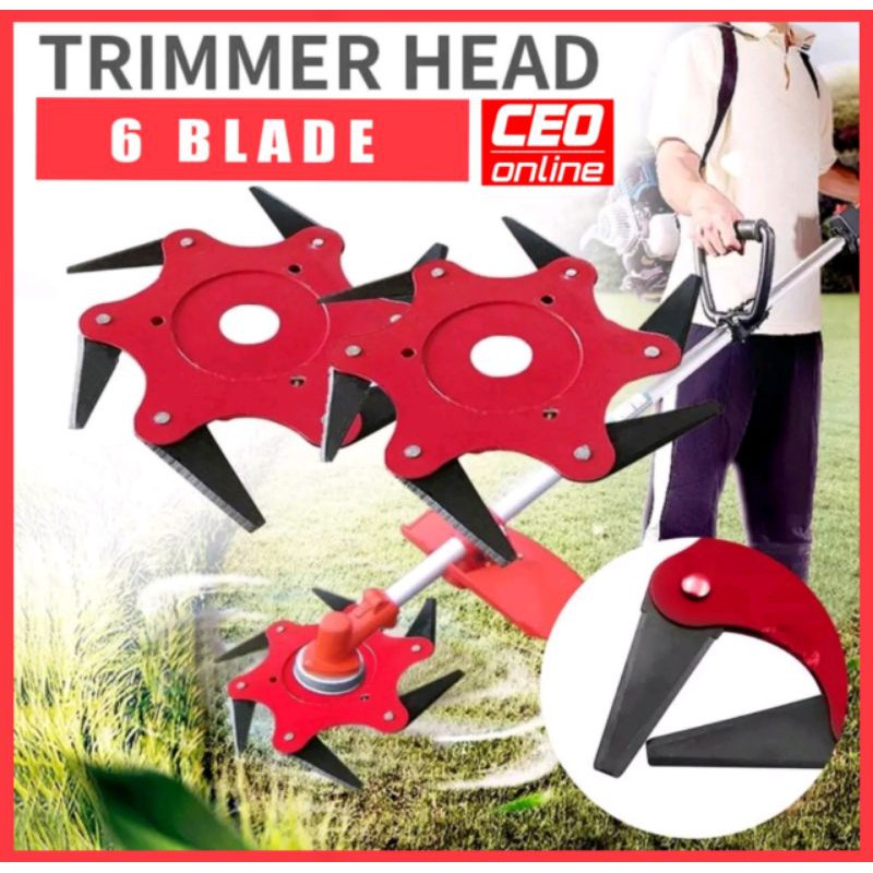 CEO 🇲🇾 6 Blade Trimmer Head Lawn Mover Grass Weeding Grass Cutter Potong Rumput Mata Ganti Mesin Rumput Garden Tool