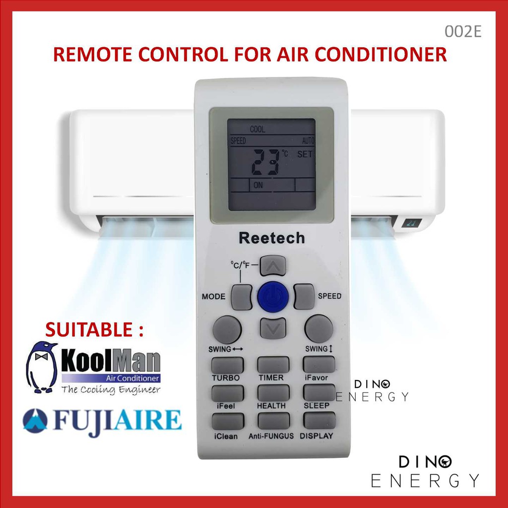 Koolman Replacement Koolman Fujiaire Remote Control FOR Air Cond Aircond Air Conditioner
