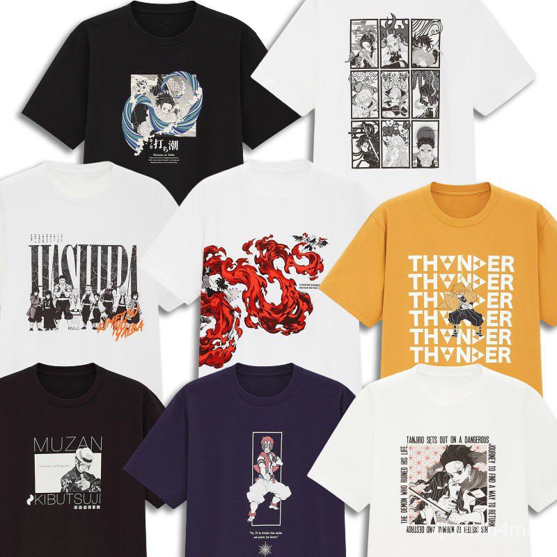 Anime Baju T Shirt Lelaki Uniqlo Men S Women S Wear Ut Manga Printed T T Shirts Short Sleeves Demon Slayer Shopee Malaysia