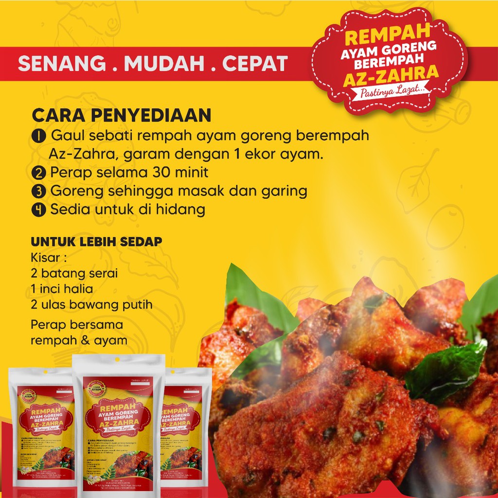READY STOCK] REMPAH AYAM GORENG BEREMPAH AZ-ZAHRA  Shopee Malaysia
