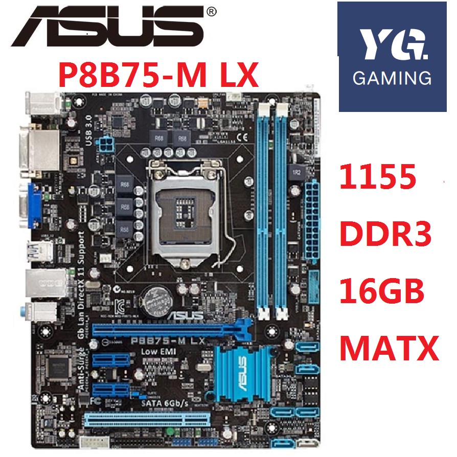 Asus P8B75-M LX Desktop Motherboard B75 Socket LGA 1155 i3 i5 i7 DDR3 ...