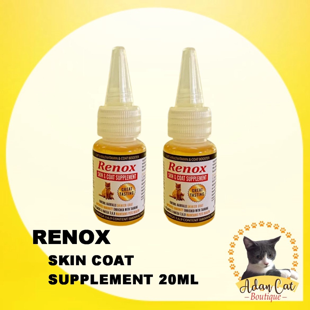 Renox Skin & Coat Supplement 20ml for Cat Multivitamin & Coat Booster