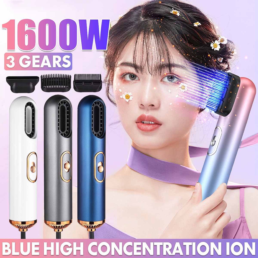 3 in 1 Hair Dryer Blue Light Negative Ion Anti-Static Hair Dryer Household Hot and Cold Air Styling Hair Straightener