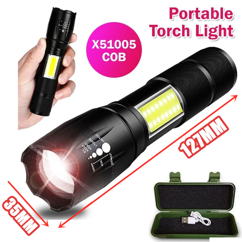 XL SIZE X51005 3 Mode Rechargeable Waterproof LED TorchLight XPE COB ...