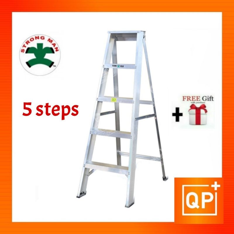 STRONGMAN ALUMINIUM LADDER SINGLE SIDED 4 7 STEPS TANGGA LIPAT