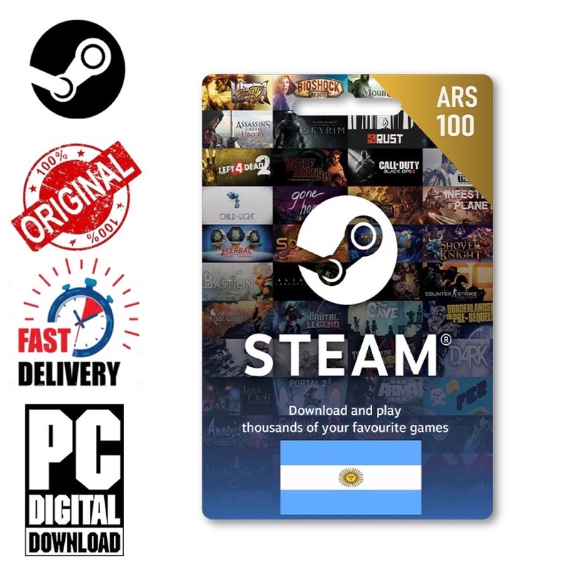 [AR] Steam Argentina Wallet Gift Card ARS Digital Code 100 ARS~1000 ARS ...