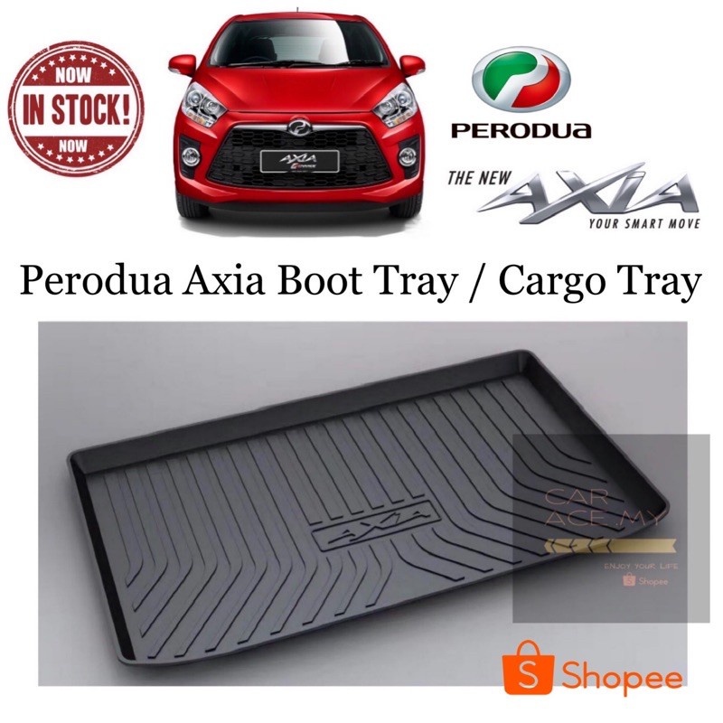 Ready Stock Perodua Axia Dan Aruz Rear Trunk Boot Cargo Tray Pelapik Alas Bonet Shopee Malaysia