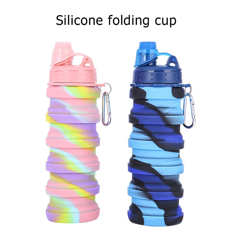  Botol  Air  Stretchable Silicone Bottle Water Mountain Trip 