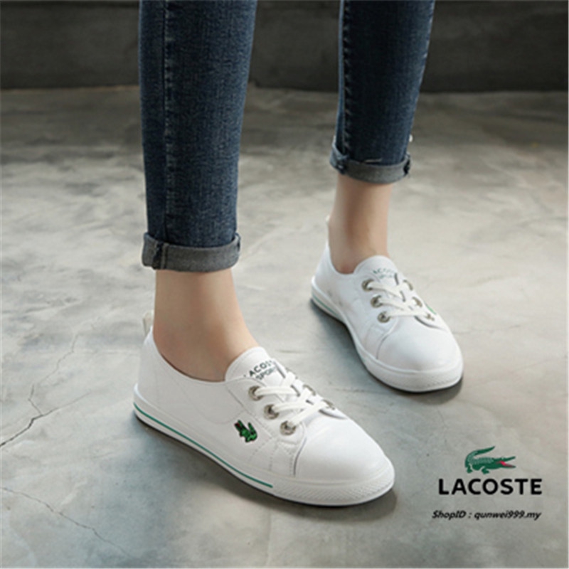 lacoste leather slip on shoes