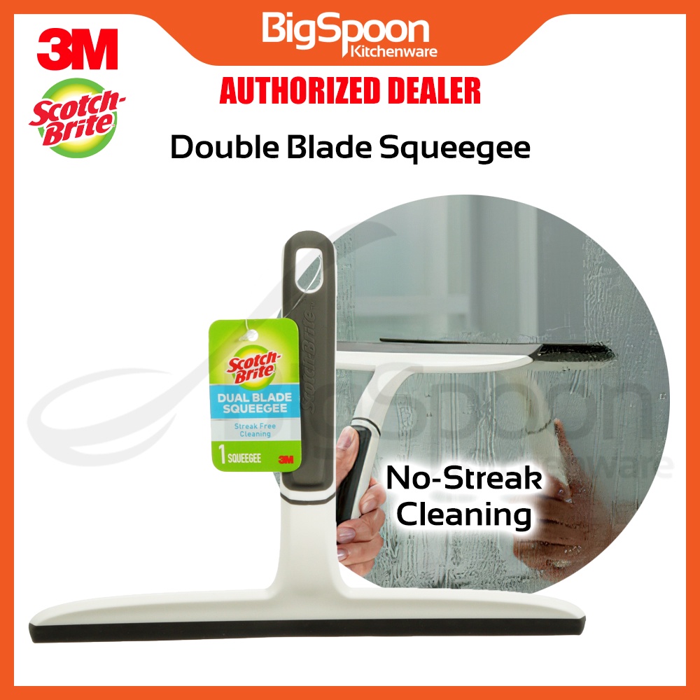 3M SCOTCH-BRITE Double Blade Squeegee Window Cleaner Glass Wiper Mirror Cleaning Tools Pengelap Cermin Tingkap 玻璃刮水器清洁神器