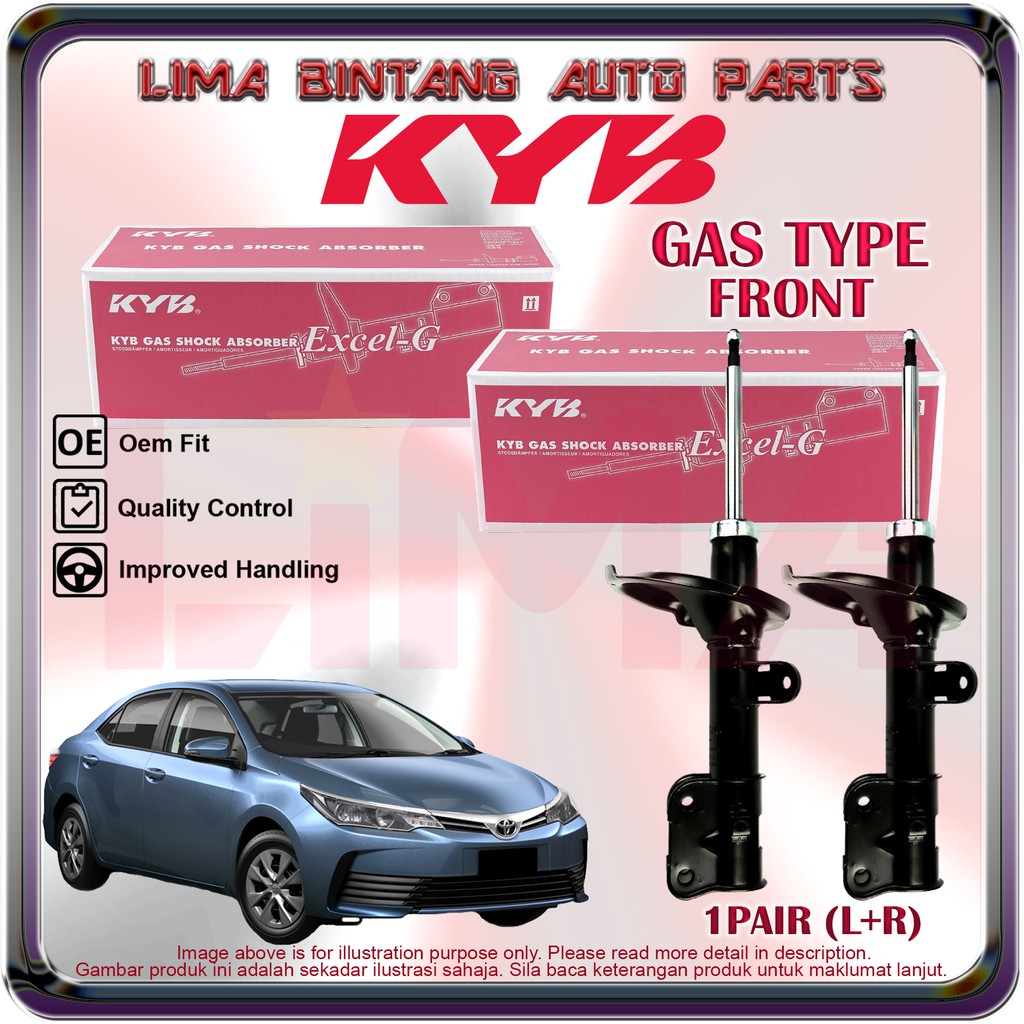 ( 1Pair ) Toyota Corolla Altis ZRE172 ZRE173 Front Shock Absorber Gas