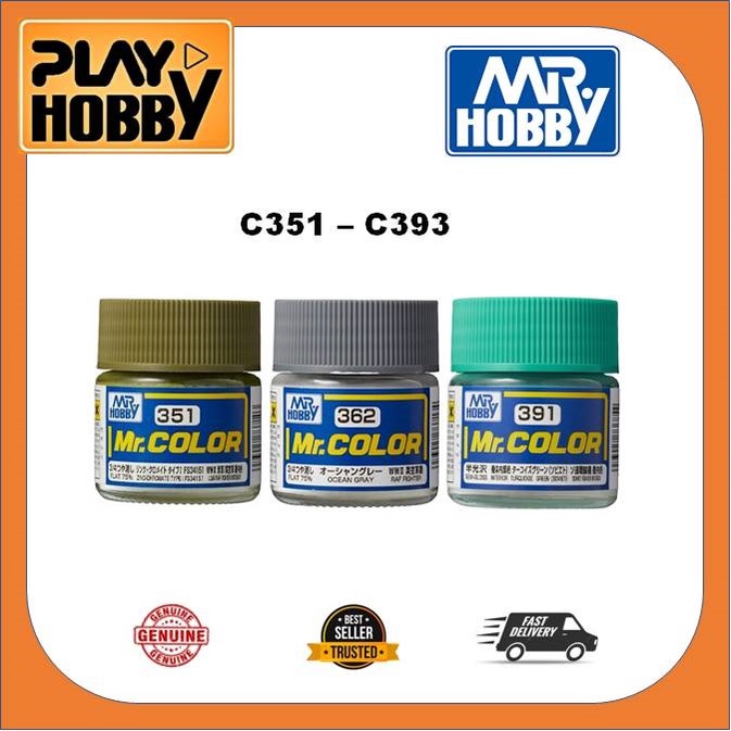 Mr Hobby C351 to C393 SOLVENT BASED ACRYLIC Gundam Color Airbrush