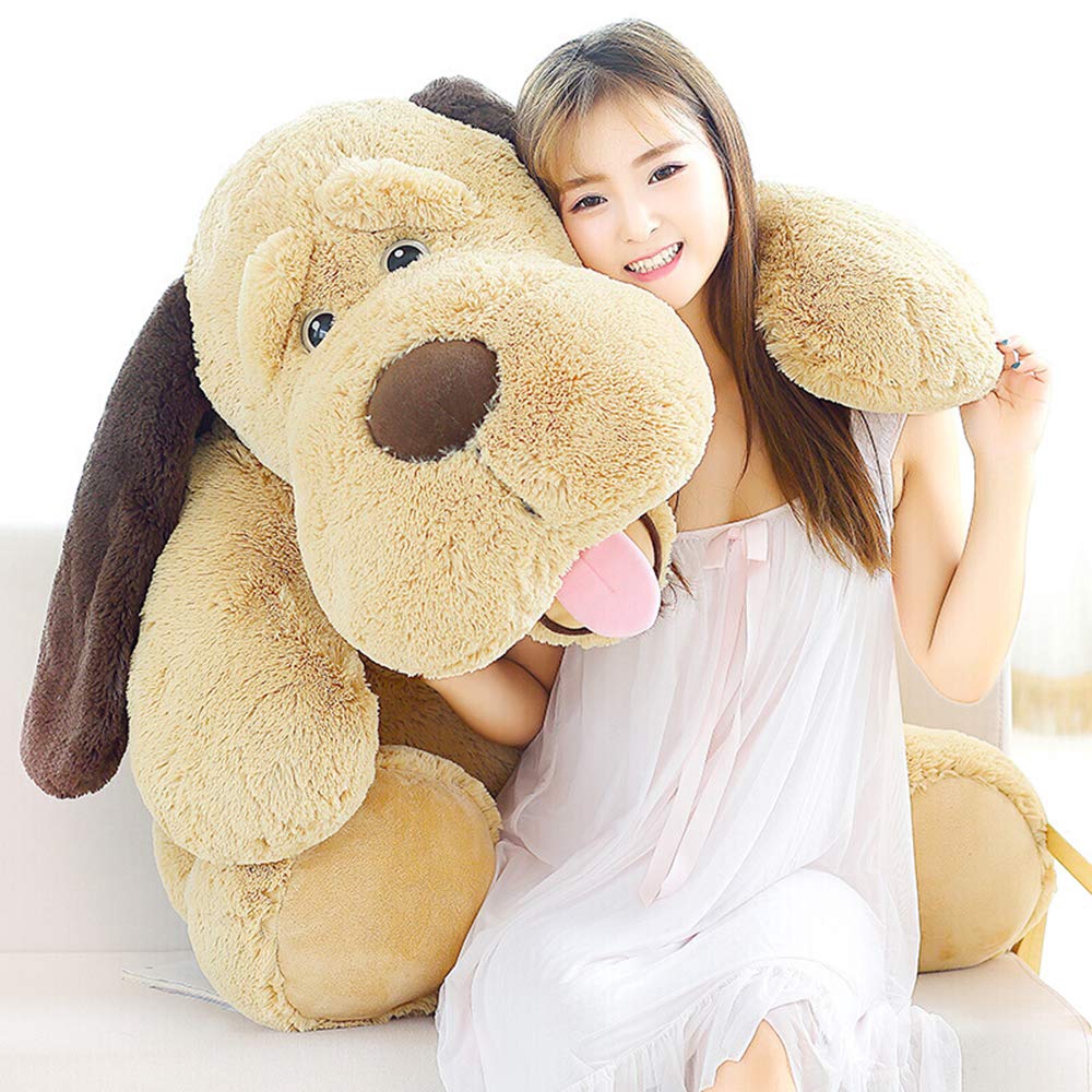 large stuffed dog pillow