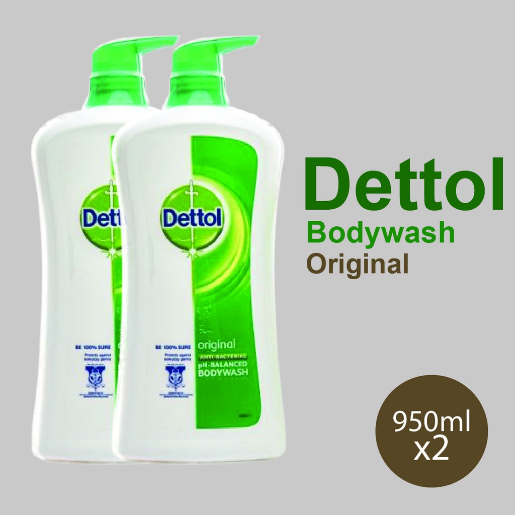 Dettol Shower Gel Original Antibacterial Twin Pack (950ml x 2) Shopee