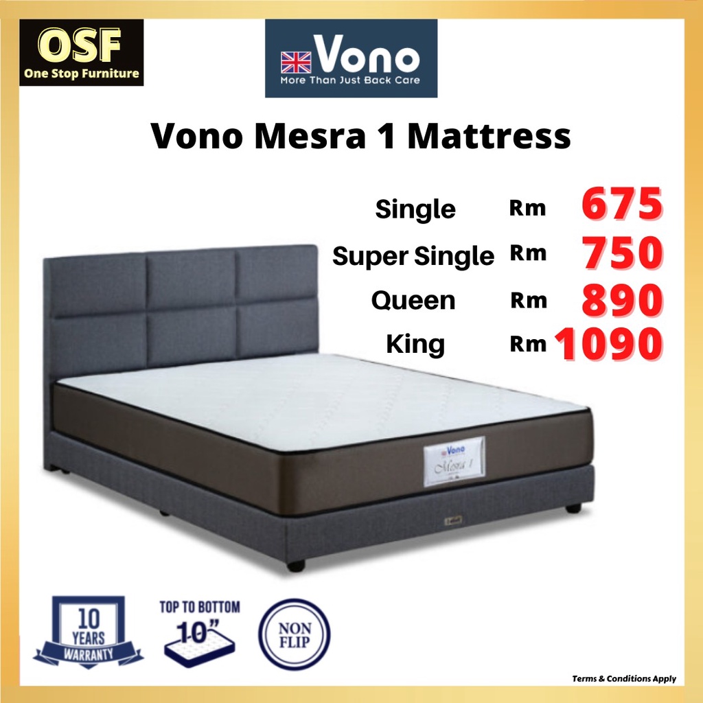 🔥BEST PRICE HERE🔥VONO Mesra 1 Mattress 🚚Free Delivery + 10 years