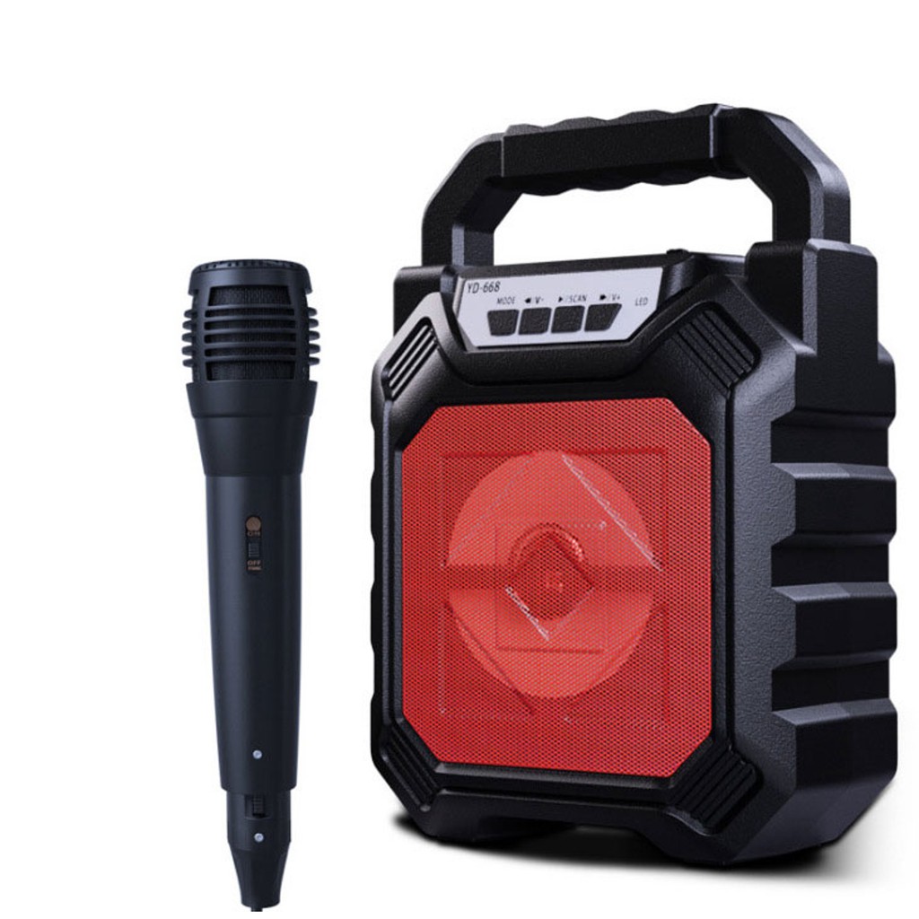 YD-668/FJ16DW Portable Bluetooth Speaker with Microphone YD688 Mini Salon Speaker LED Disco Bass // stereo // subwoofer