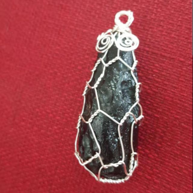 锡米胆吊坠深黑锡米胆柱black Agate