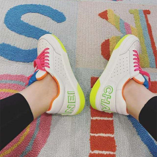 chanel rainbow sneakers