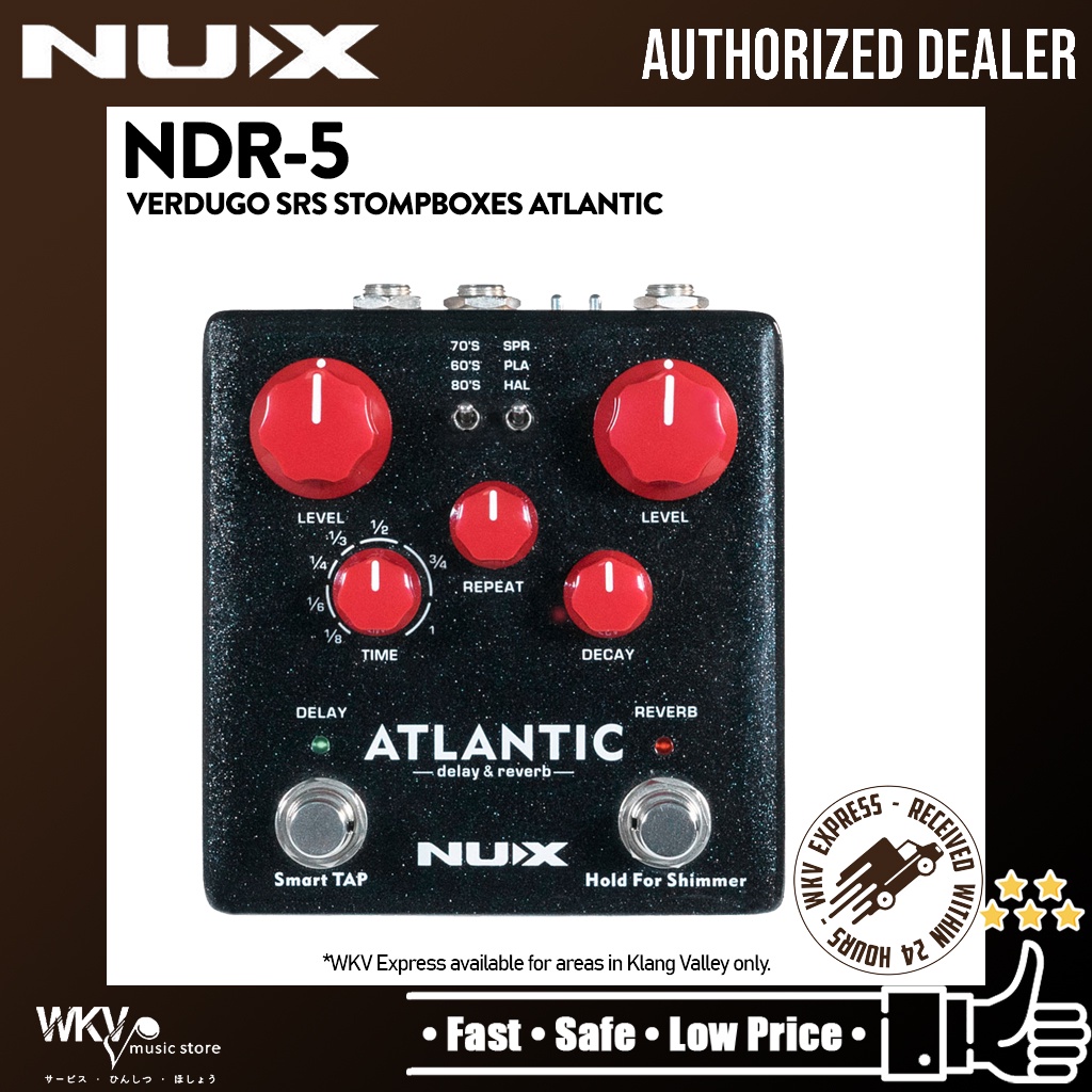 NUX NDR5 Atlantic Delay & Reverb Effects Pedal (NDR5 / NDR 5) Shopee Malaysia