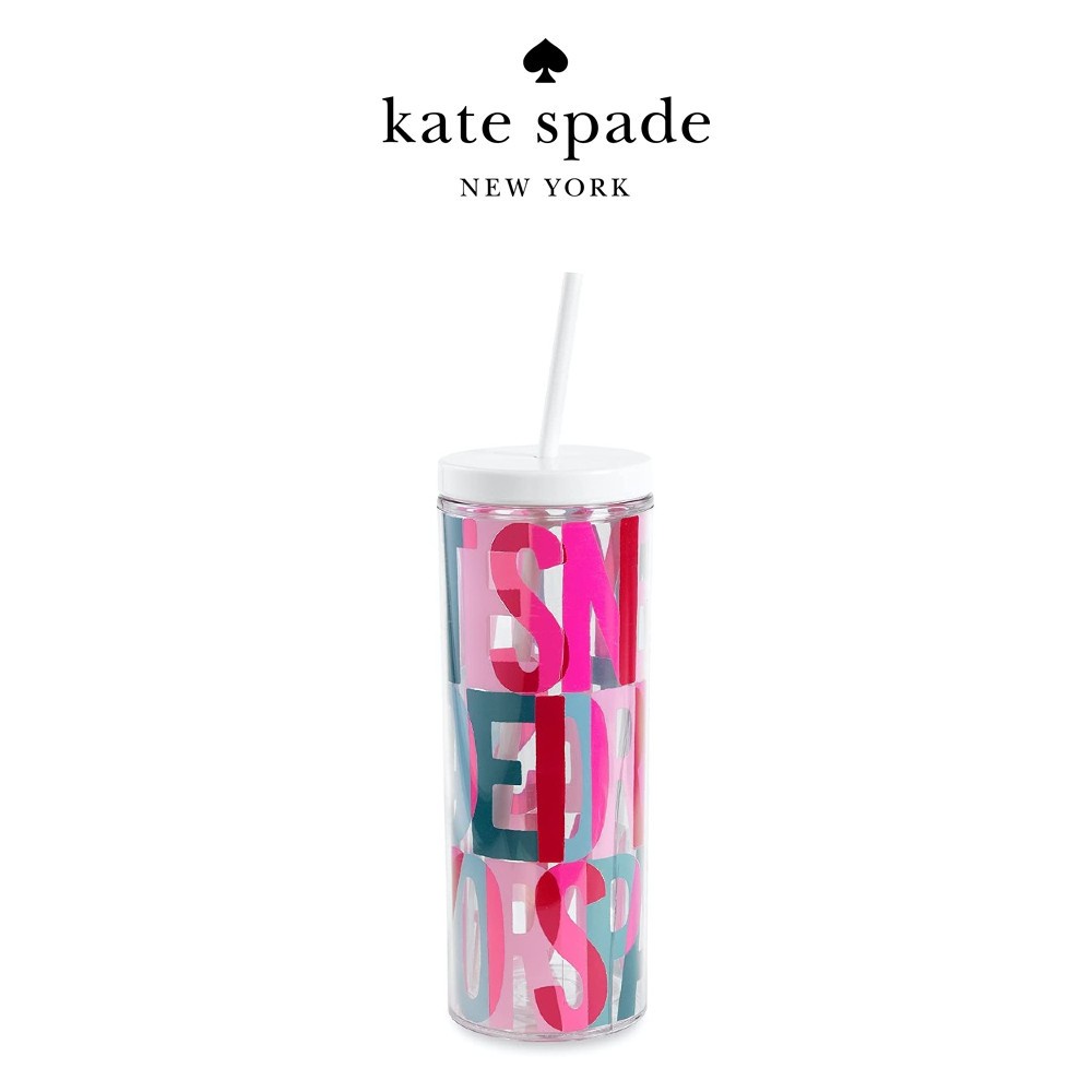 Kate Spade Stationery Insulated Tumbler With Reusable Straw And Lid -  Layered Logo | Shopee Malaysia