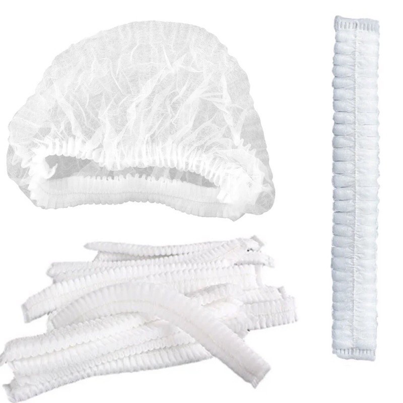 (100pcs) Disposable Non Woven Hair Net Bouffant Disposable Clip Cap ...