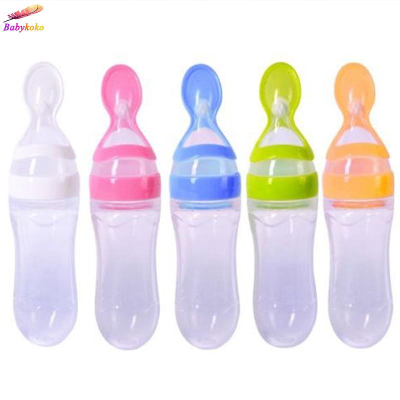 New Infant Baby Kids Silicone Feeder Food Rice Water Cereal Bottle